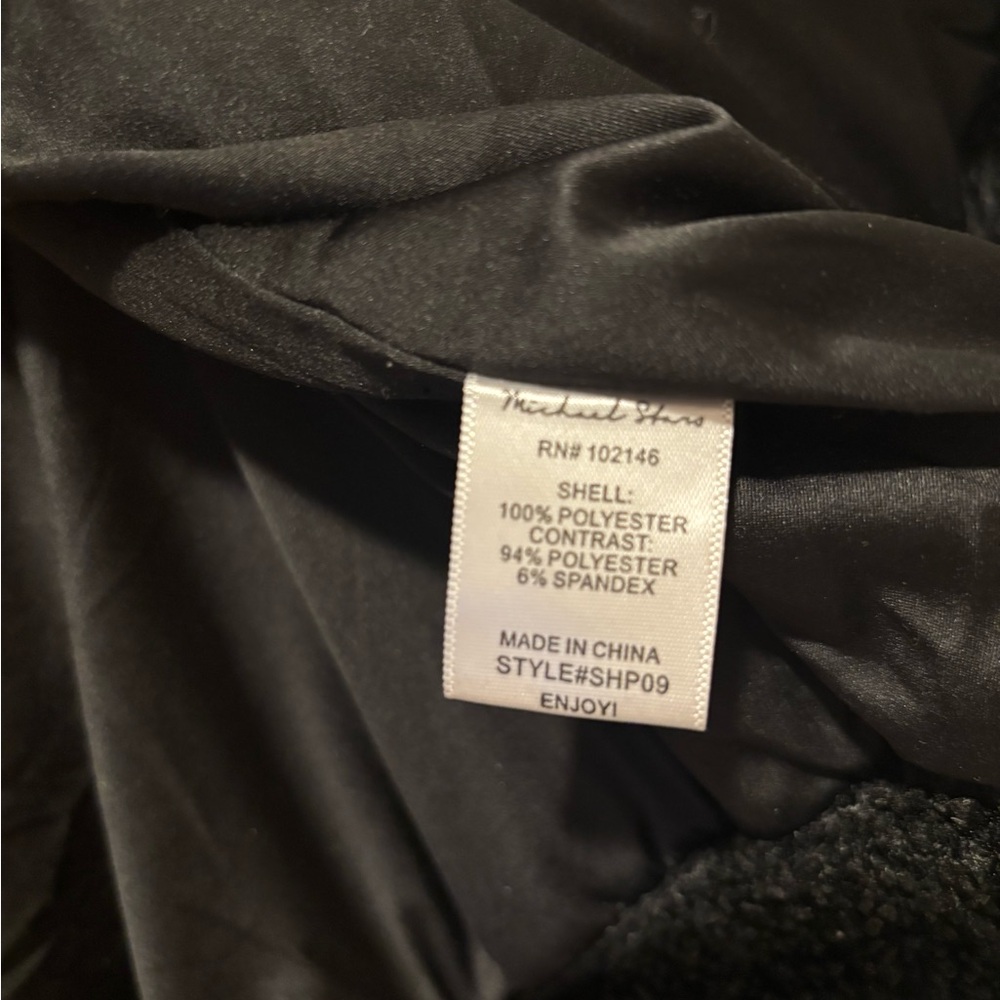 Michael Stars Los Angeles Black Boucle Bomber Style Coat Jacket size medium - Picture 5 of 6